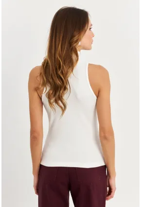 Kadın Beyaz Halter Yaka Kaşkorse Bluz EY1454