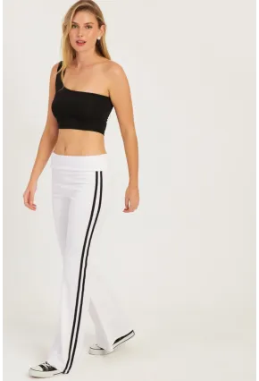 Kadın Beyaz İspanyol Paça Eşofman Altı SF2542