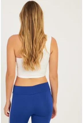 Kadın Beyaz Tek Omuz Crop Bluz CG338