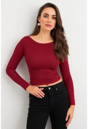 Kadın Bordo Bluz MX9390