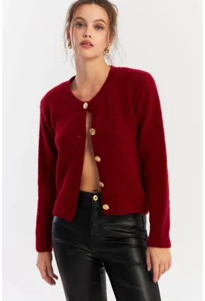 Kadın Bordo Hırka YV285