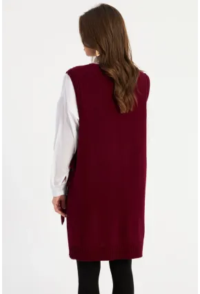 Kadın Bordo Triko Süveter MYV103