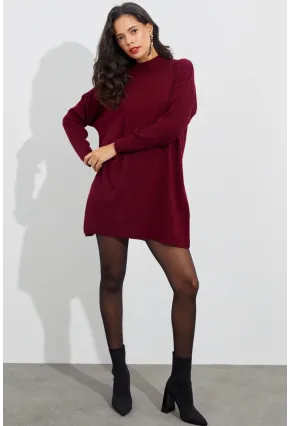 Kadın Bordo Triko Tunik YV110