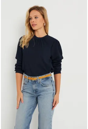 Kadın Bürümcük Bluz Lacivert AYD274