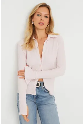 Kadın Bürümcük Gömlek Açık Pembe AYD272