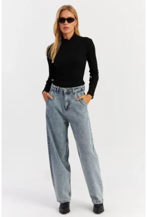 Kadın Buz Mavisi Baggy Pantolon AUR5