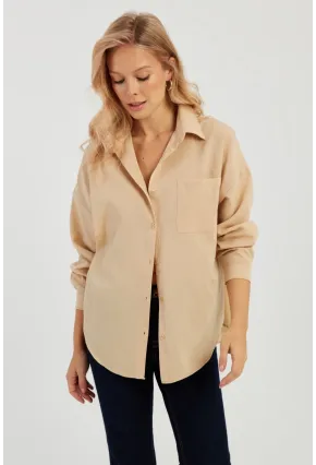 Kadın Camel Basic Gömlek ZER403