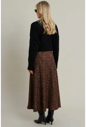 Kadın Camel Desenli Çan Etek MLON3007