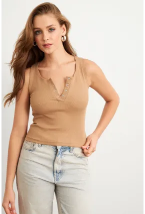 Kadın Camel Patlı Kaşkorse Bluz MK02