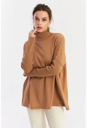 Kadın Camel Salaş Triko Bluz YV289