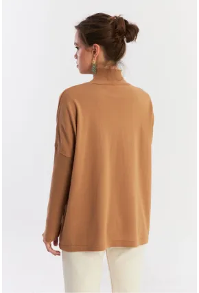 Kadın Camel Salaş Triko Bluz YV289