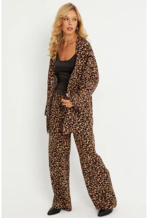 Kadın Camel-Siyah  Desenli Alt Üst Takım  GÇ168