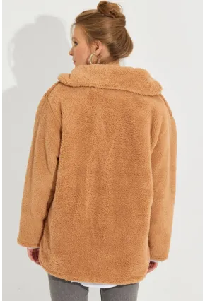 Kadın Camel Teddy Ceket Q980