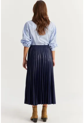 Kadın Eflatun Beli Lastikli Pilise Etek GÇ190