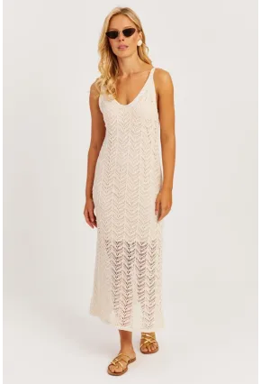 Kadın Ekru Askılı Astarlı Elbise YZ629