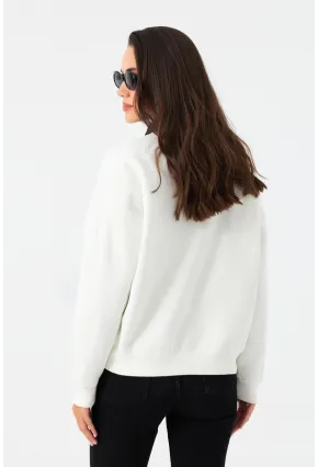 Kadın Ekru Baskılı Sweatshirt MPP6429