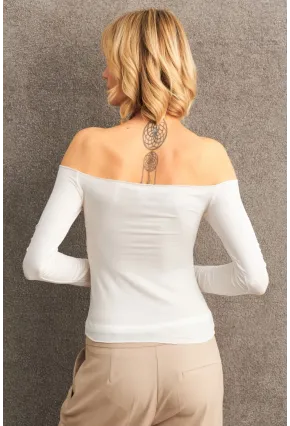 Kadın Ekru Büzgülü Bluz HOR0070
