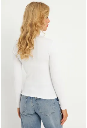 Kadın Ekru Çapraz Yaka Yarım Balıkçı Bluz B1404