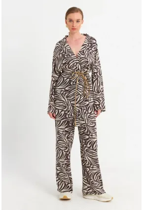 Kadın Ekru-Kahve Alt Üst Takım MGÇ202