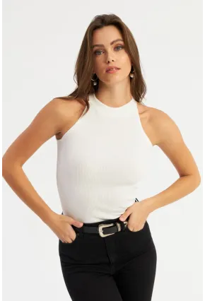 Kadın Ekru Kaşkorse Kolsuz Bluz Yİ1566