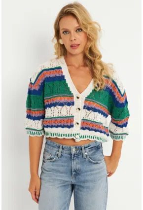 Kadın Ekru Multi Renkli Hırka MİW3851