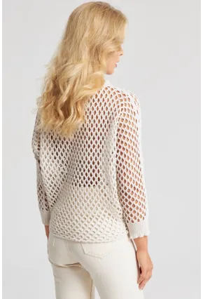 Kadın Ekru Triko File Bluz YV216