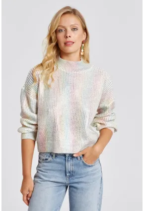 Kadın Ekru Varakli Triko Bluz SF2529