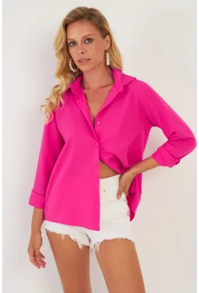 Kadın Fuşya Basic Gömlek ZER411