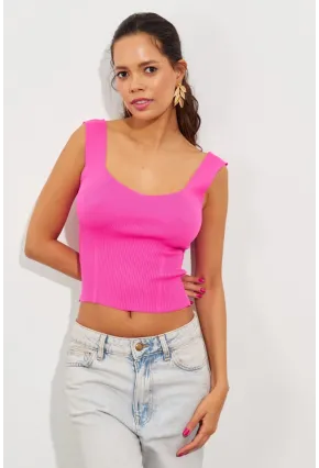 Kadın Fuşya Triko Atlet YV117
