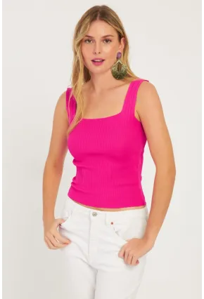 Kadın Fuşya Triko Bluz SMT224