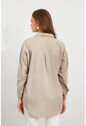 Kadın Gri Gömlek Q1100