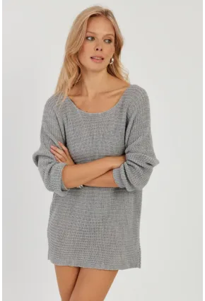 Kadın Gri Triko Kazak SMT223