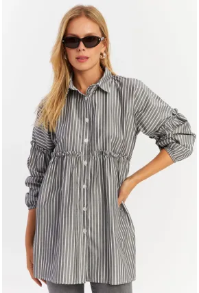 Kadın Gri Tunik Gömlek MASF12