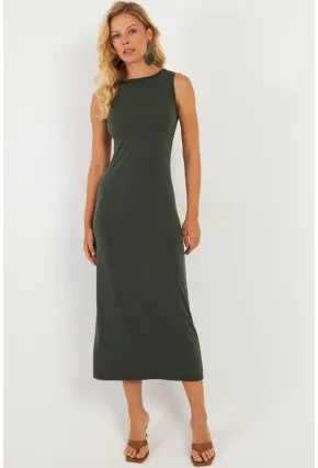 Kadın Haki Basic Elbise DMR2433