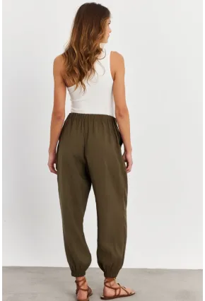 Kadın Haki Kubra Şalvar Pantolon GÇ900