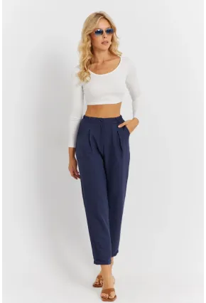 Kadın İndigo Keten Pantolon DMR340