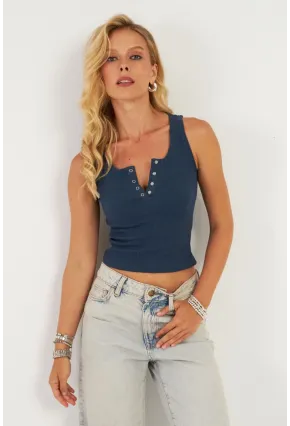 Kadın İndigo Patlı Kaşkorse Bluz MK02