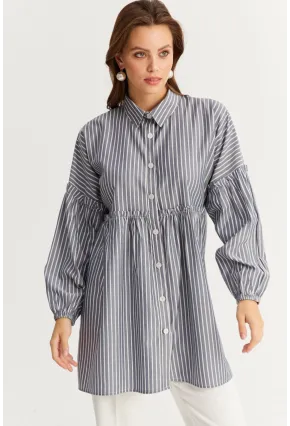 Kadın İndigo Tunik Gömlek MASF12