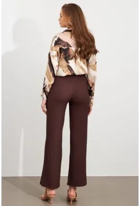 Kadın Kahverengi Gofre Pantolon ZH326