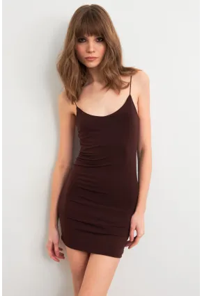 Kadın Kahverengi  Maxi Elbise MEN2059