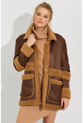 Kadın Kahverengi Nubuk Mont QRS8381