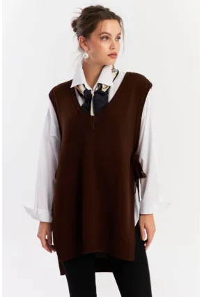 Kadın Kahverengi Triko Süveter YV103