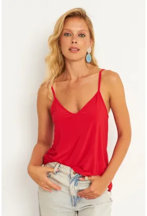 Kadın Kırmızı Askılı Bluz AYD269