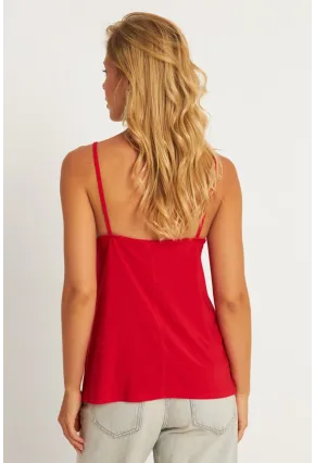 Kadın Kırmızı Askılı Bluz AYD269