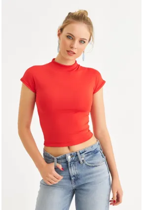 Kadın Kırmızı Dalgıç Bluz EY2564