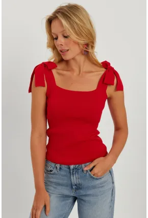 Kadın Kırmızı Triko Bluz YV236