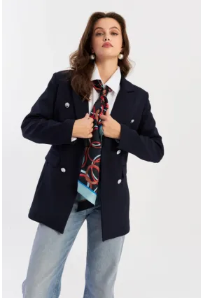Kadın Lacivert Alt Üst Astarlı Ceket MUF201