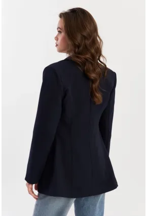 Kadın Lacivert Alt Üst Astarlı Ceket MUF201