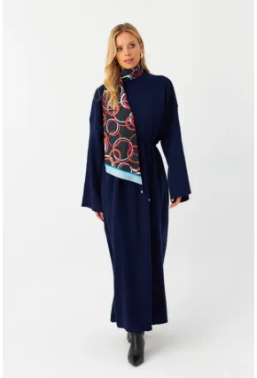 Kadın Lacivert Triko Maxi Elbise MTC3367