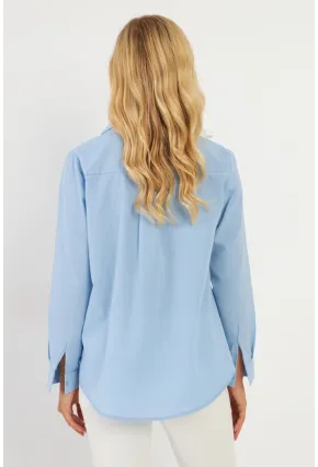Kadın Mavi Basic Gömlek ZER411